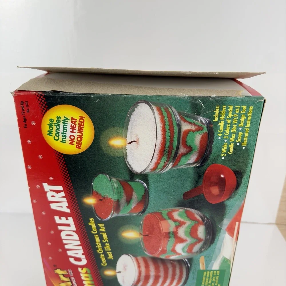 Vtg 1996 RoseArt Christmas Candle Making Art Kit NOS Made in USA Open Box UNUSED